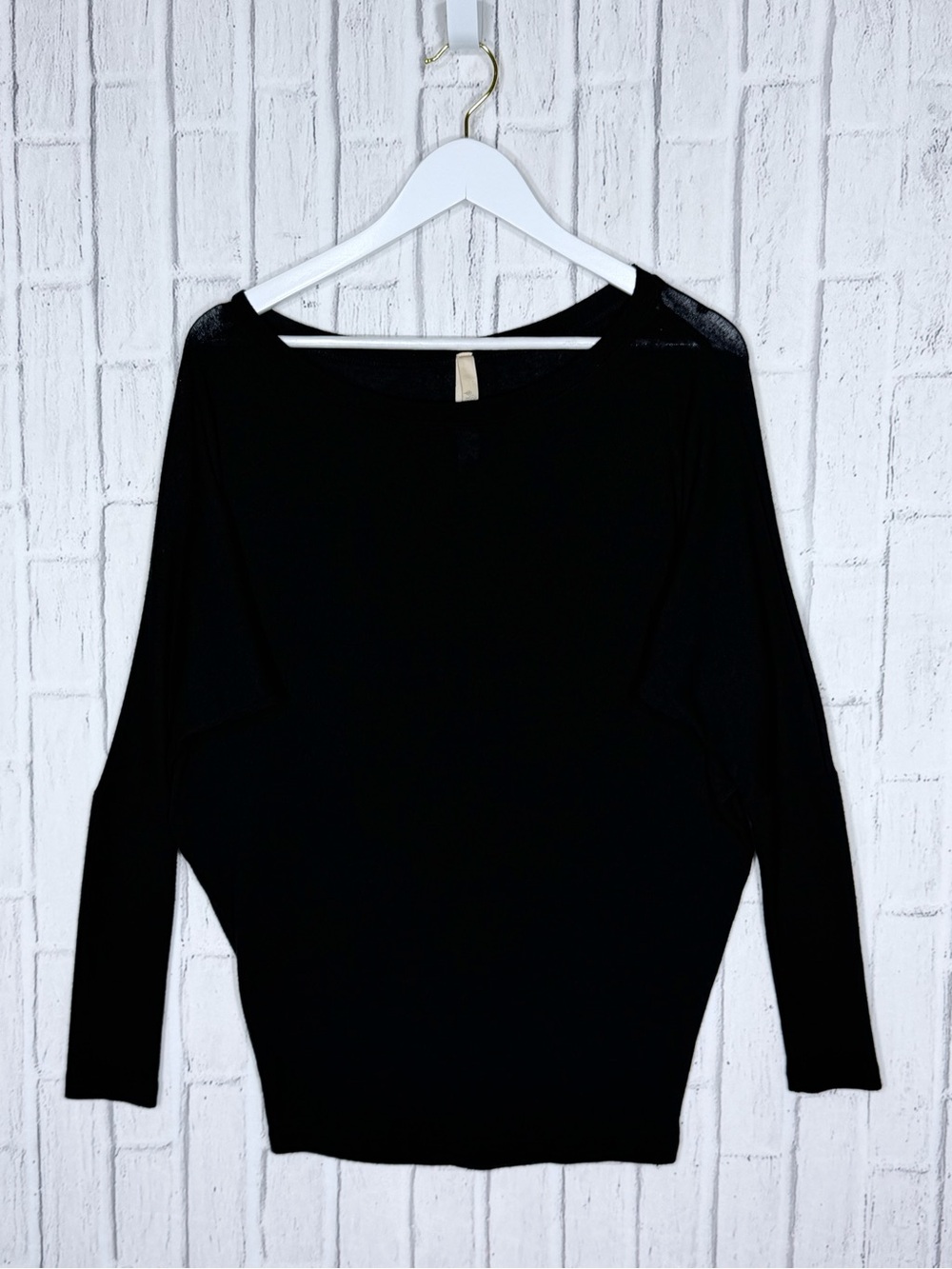 🖤 Natural Life Clothing Black Batwing Dolman Sleeve Top Size Small